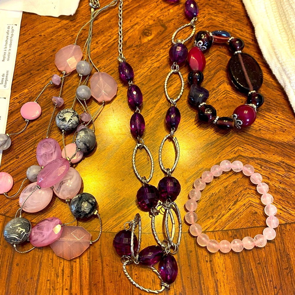 Purple and pink jewelry